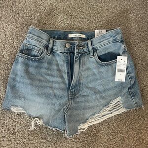 PacSun Blue Distressed Jean Shorts High-Waisted